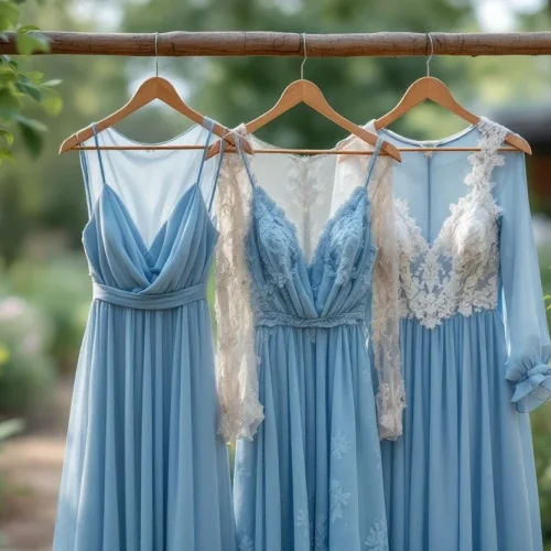 Bleu azur en cavale : les robes de demoiselles d’honneur qui évoquent les horizons lointains