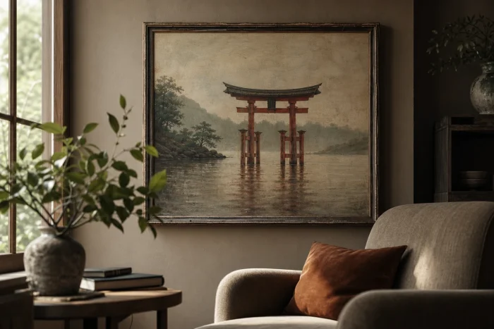 Comment un tableau de pont torii réveille l&rsquo;envie d&rsquo;ailleurs dans une pièce trop sage