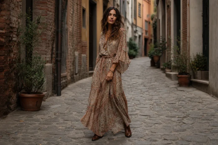Comment porter une robe bohème longue en ville : astuces et inspirations pour un style urbain réussi